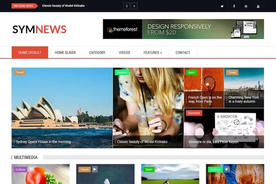 SYMNEWS – NEWS & MAGAZINE DRUPAL 9 THEME